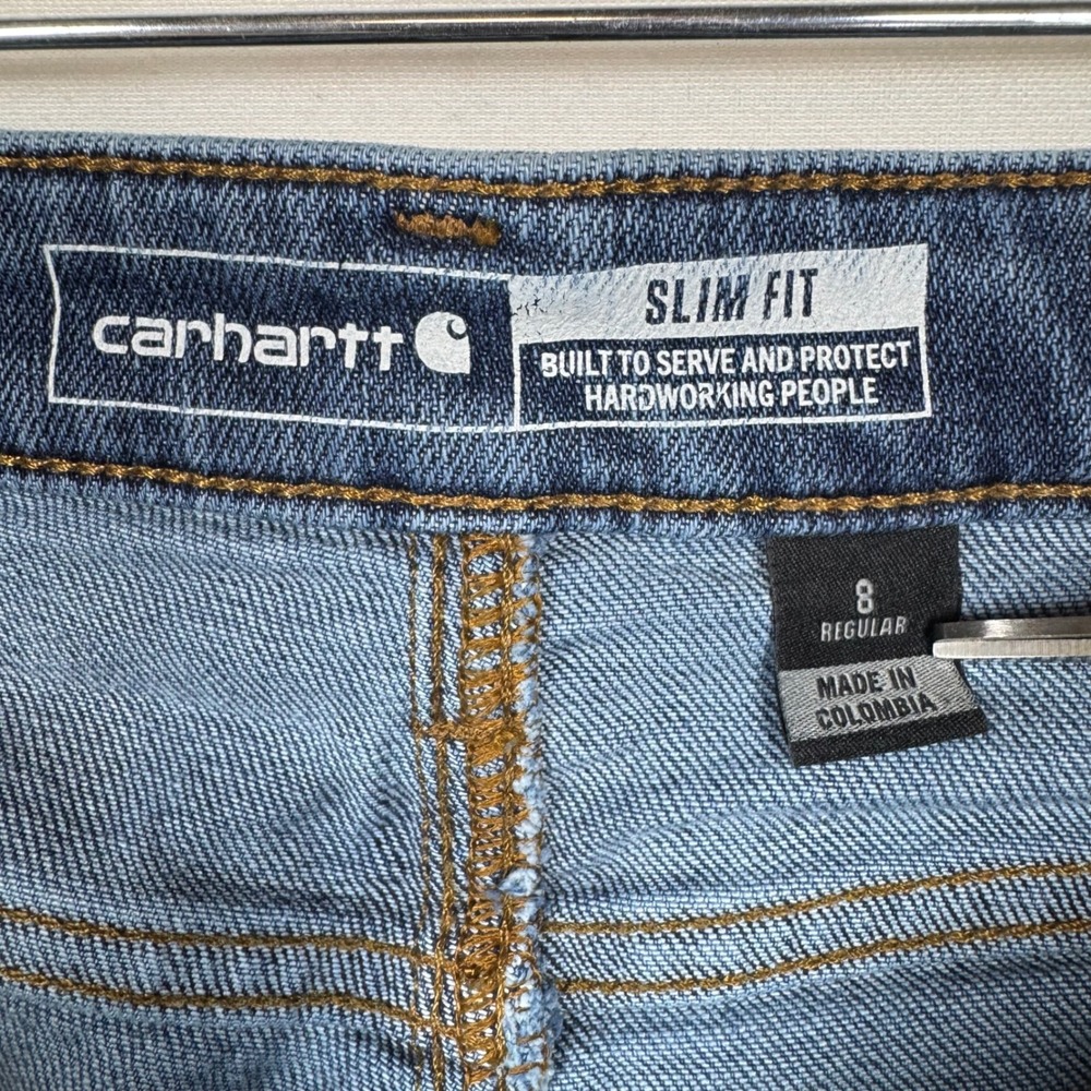 Carhartt Slim Fit Jeans Womens 8 Regular Blue‎ Denim Medium Wash BD4976-W - Picture 3 of 13
